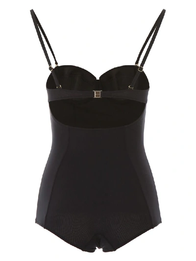 Shop Dolce & Gabbana Balconette Swimsuit In Nero (black)