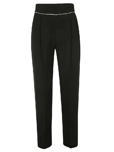 Shop Msgm Embellished Trousers In Black