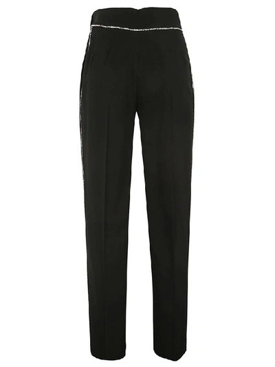 Shop Msgm Embellished Trousers In Black