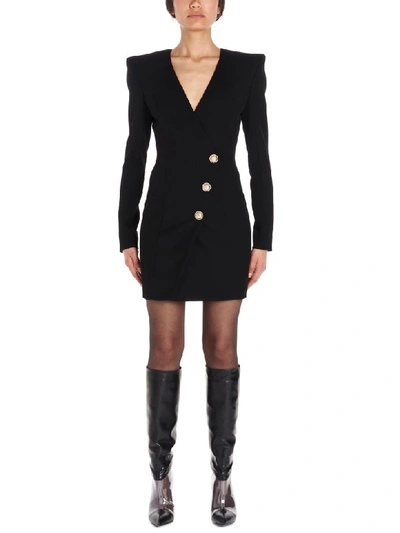 Shop Balmain Dress In Black