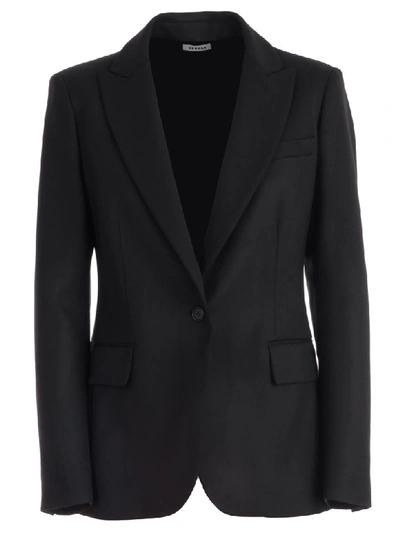 Shop P.a.r.o.s.h Blazer Double Breasted Long In Nero