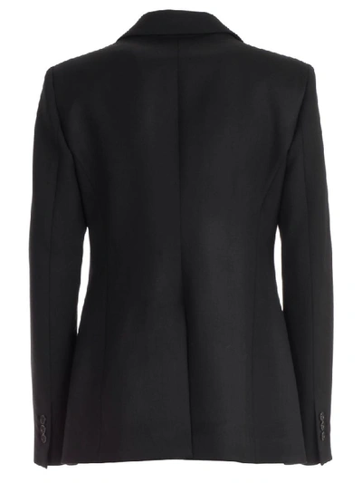 Shop P.a.r.o.s.h Blazer Double Breasted Long In Nero