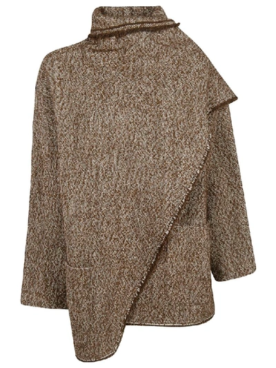 Shop Isabel Marant Asymmetric Coat In Brown