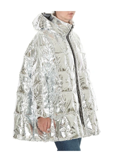 Shop Ienki Ienki Cropped Pyramide Down Jacket In Silver