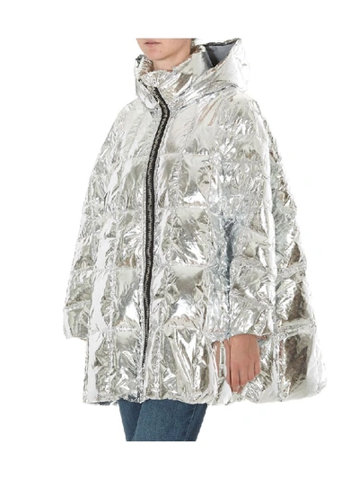 Shop Ienki Ienki Cropped Pyramide Down Jacket In Silver