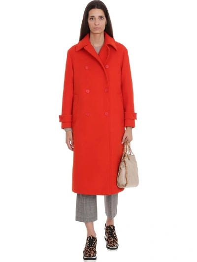 Shop Stella Mccartney Bowen Coat In Red Wool