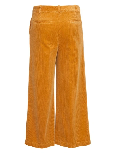 Shop Aspesi Velvet Trousers In Giallo