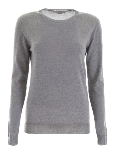 Shop Stella Mccartney Crew Neck Pullover In Grey Melange (grey)