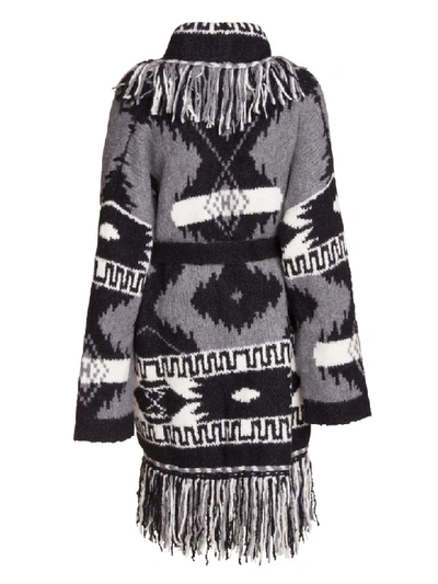 Shop Alanui Fringed Belted Cardigan In Multicolor