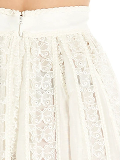 Shop Zimmermann Super Eight Butterfly Skirt In White