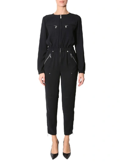 Shop Michael Michael Kors Multi-pocket Suit With Zip In Nero