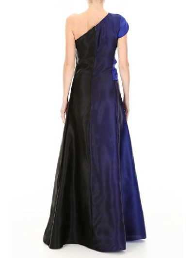 Shop Lanvin One-shoulder Dress In Ink Blue (blue)