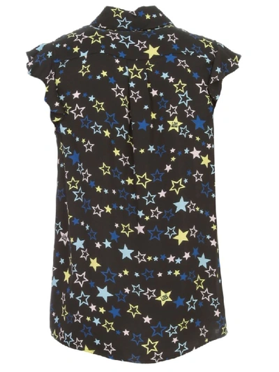 Shop Love Moschino Shirt W/s Volant Stars Printing In Black