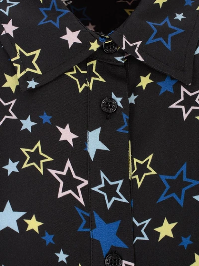 Shop Love Moschino Shirt W/s Volant Stars Printing In Black