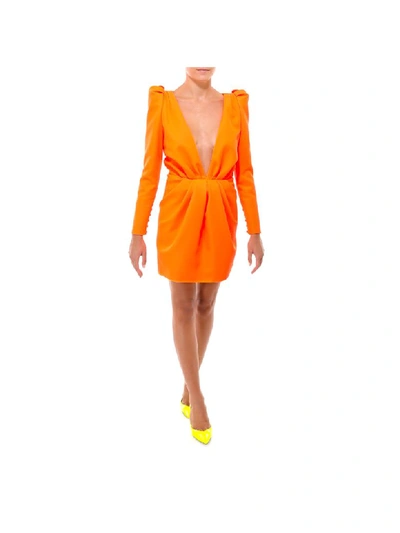 Shop Saint Laurent Mini Dress In Orange