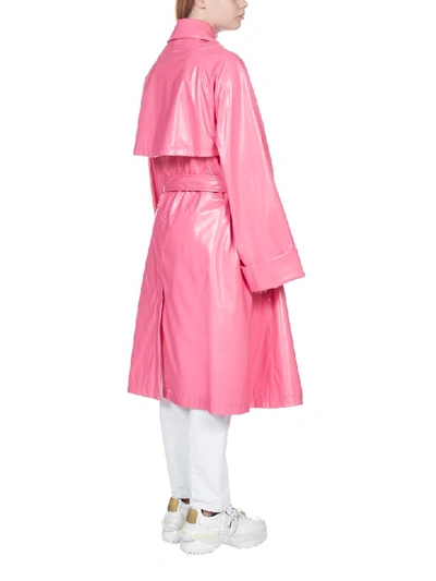 Shop Mm6 Maison Margiela Oversized Trench Coat In Barbie Pink