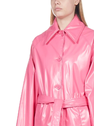 Shop Mm6 Maison Margiela Oversized Trench Coat In Barbie Pink