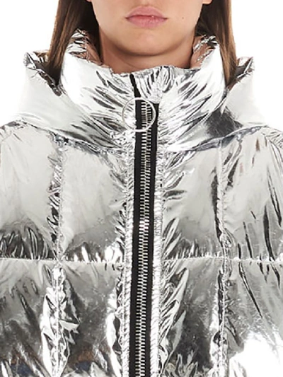 Shop Ienki Ienki Cropped Pyramide Jacket In Silver