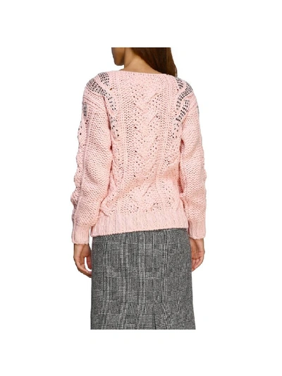 Shop Ermanno Scervino Pullover With Boat Neckline In Pink