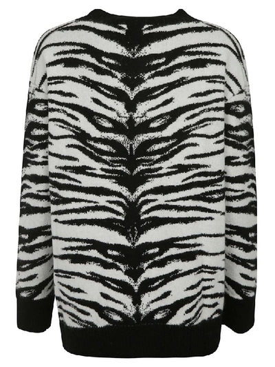 Shop Laneus Leopard Print Cardigan In Black/grey