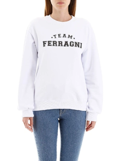 Shop Chiara Ferragni Team Ferragni Sweatshirt In White (white)