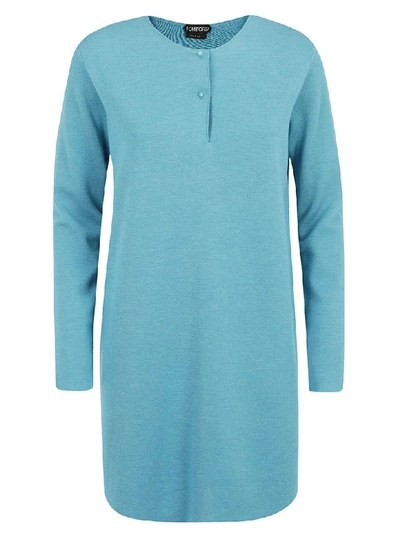 Shop Tom Ford Dress In Deep Turquoise