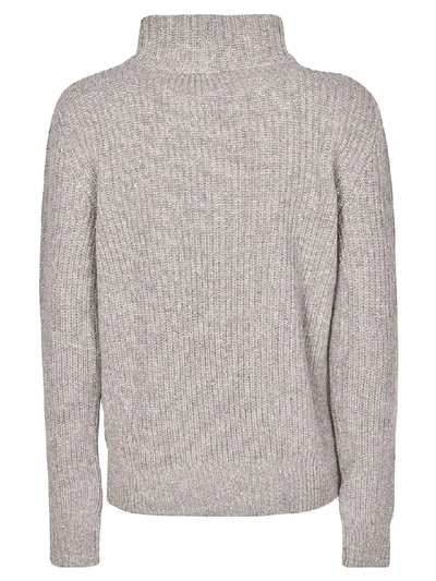 Shop Peserico High Neck Sweater In Grey