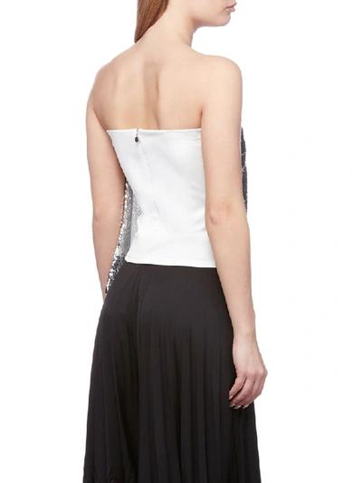 Shop Paula Knorr Sequined Top In Silver Bianco