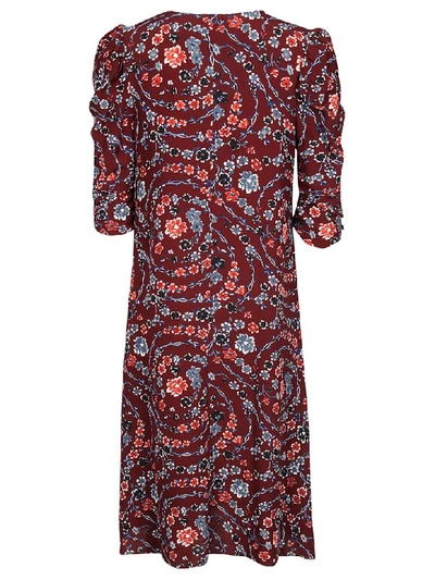 Shop See By Chloé Floral Print Midi Dress In Red/multicolor