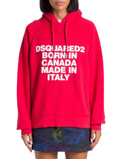 Shop Dsquared2 Born In Canada Made In Italy In Rosso