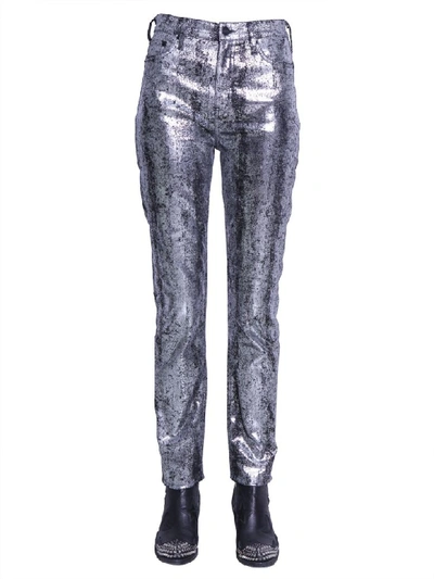 Shop Mcq By Alexander Mcqueen Five Pocket Jeans In Argento
