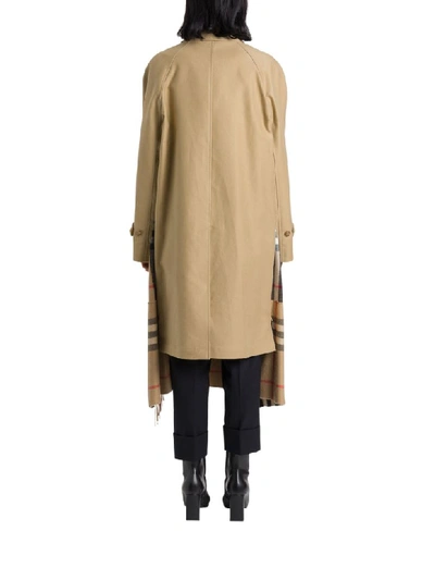 Shop Burberry Blanket Detail Cotton Gabardine Coat In Beige