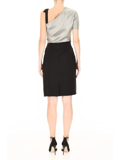 Shop Lanvin Lurex And Silk Dress In Silver (silver)