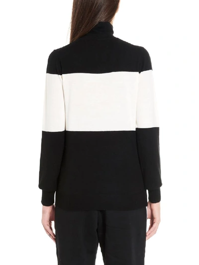 Shop Markus Lupfer Emma Sequin Lip Sweater In Black & White