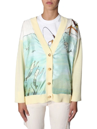 Shop Lanvin Cardigan With Print In Giallo