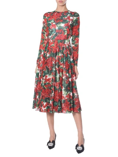 Shop Dolce & Gabbana Dress With Portofino Print In Rosso
