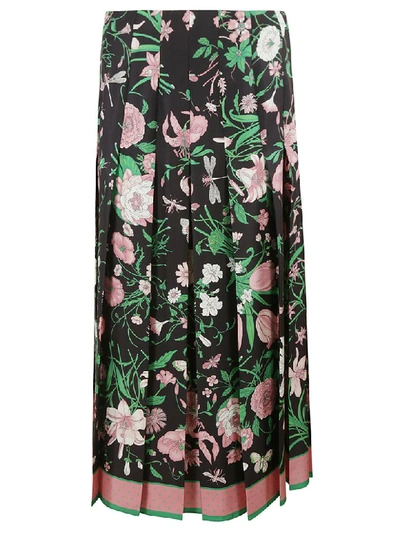 Shop Gucci Floral Pleated Skirt In Floreale