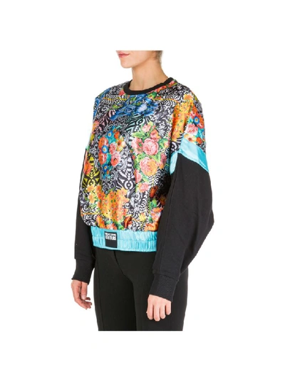 Shop Versace Jeans Couture Optical Flowers Sweatshirt In Nero
