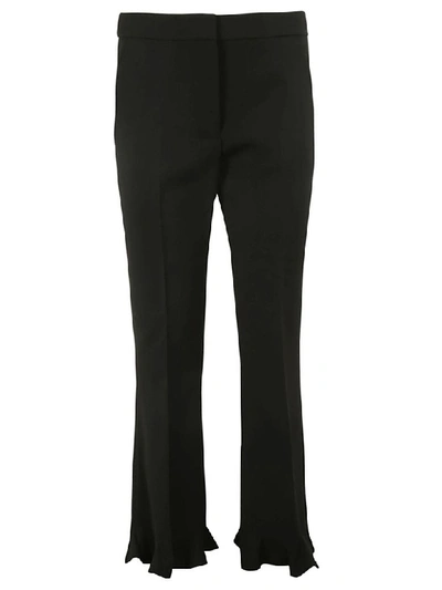 Shop Stella Mccartney Ruffled Tailored Trousers In Black