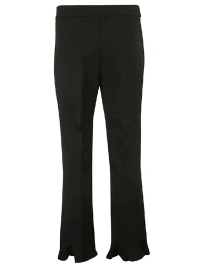 Shop Stella Mccartney Ruffled Tailored Trousers In Black