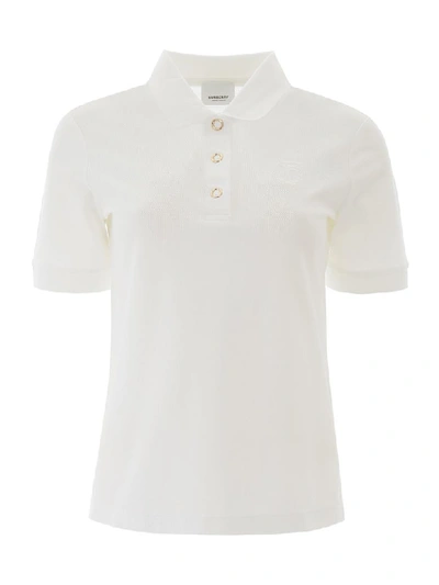 Shop Burberry Malleco Polo Shirt In White (white)