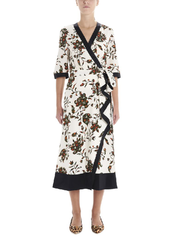 tory burch printed wrap dress