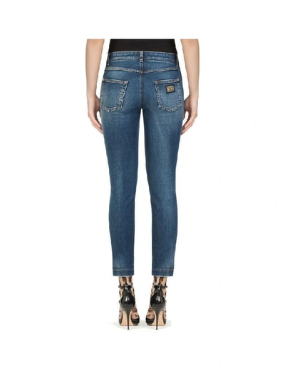 Shop Dolce & Gabbana Distressed Skinny Jeans-five Pocket In Variante Abbinata