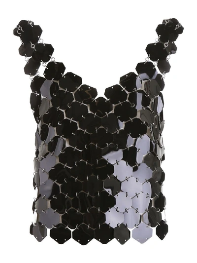Shop Paco Rabanne Top With Maxi Sequins In Black (black)