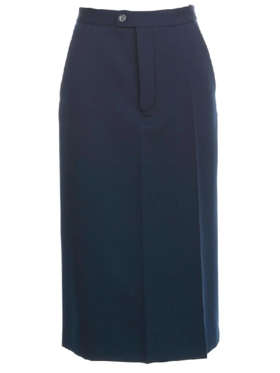 Shop Maison Margiela Skirt Straight In Blue