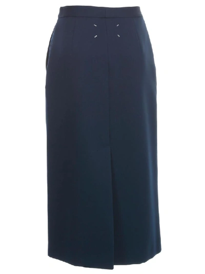 Shop Maison Margiela Skirt Straight In Blue