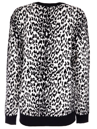 Shop Givenchy Leopard Jumper In Jacquard In Nero/bianco