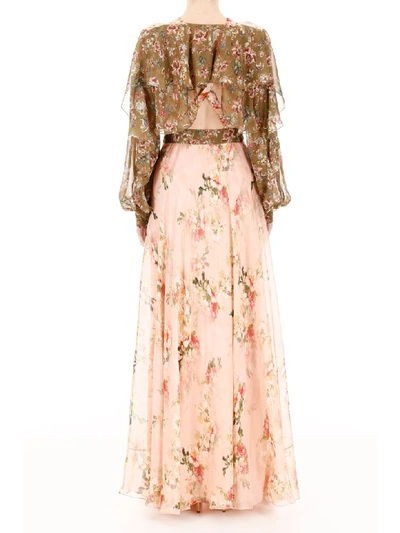 Shop Alberta Ferretti Floral-printed Dress In Pink Green (pink)