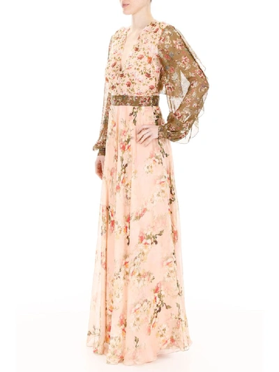 Shop Alberta Ferretti Floral-printed Dress In Pink Green (pink)