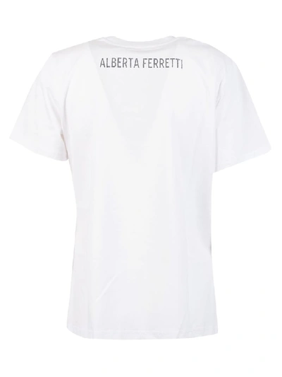Shop Alberta Ferretti Tropical Love Me! Print T-shirt In White/red/blue